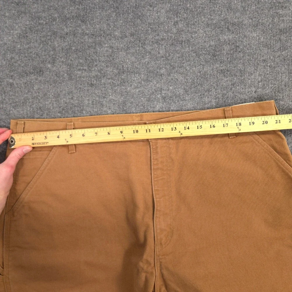 Carhartt Washed Duck Flannel Lined Work Pants Mens 42X32 Brown Made In‎ USA NEW